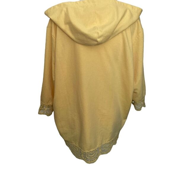 Woman Yellow zip up sweatshirt hoodie jacket 2X - Picture 3 of 5